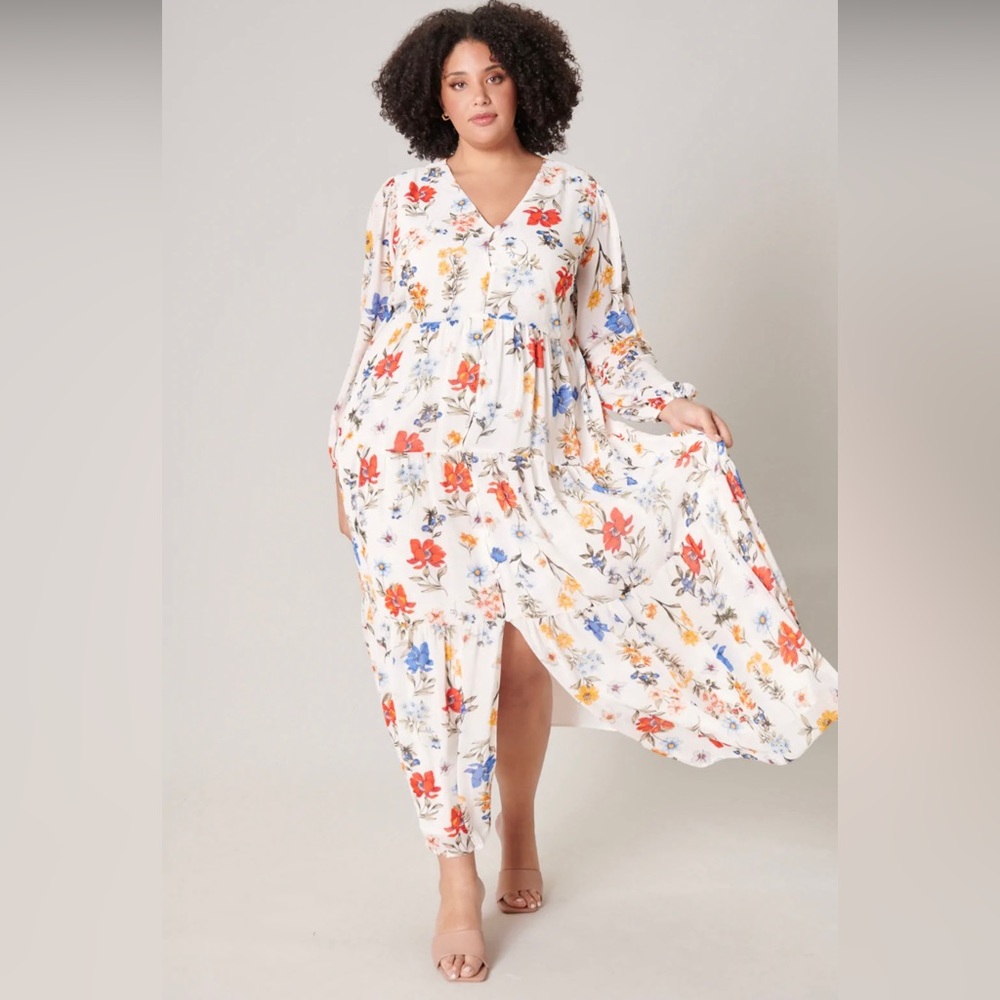 White floral maxi dress - Picture 2 of 5